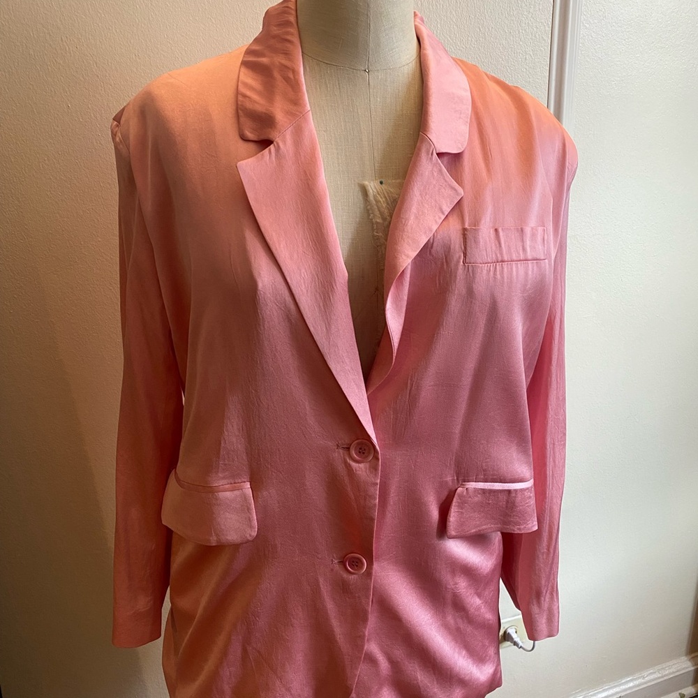 American Vintage Pastel Pink Satin Blazer